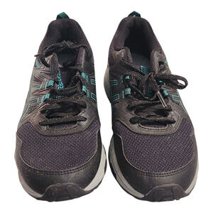 ASICS Gel Venture 8 Running Shoes Sneakers Women Size 8.5 Black/Blue Green